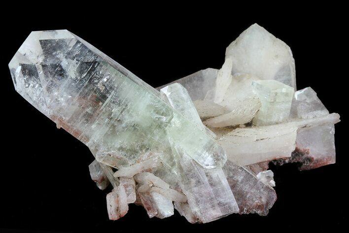 Zoned Apophyllite Crystals With Stilbite - India #72087